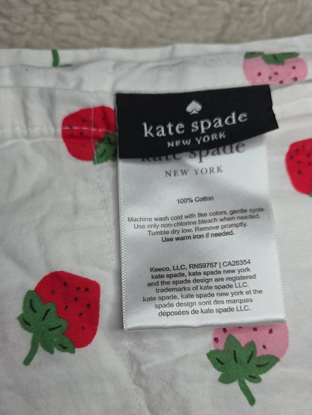 Kate Spade Strawberry Sheet Set Full Size